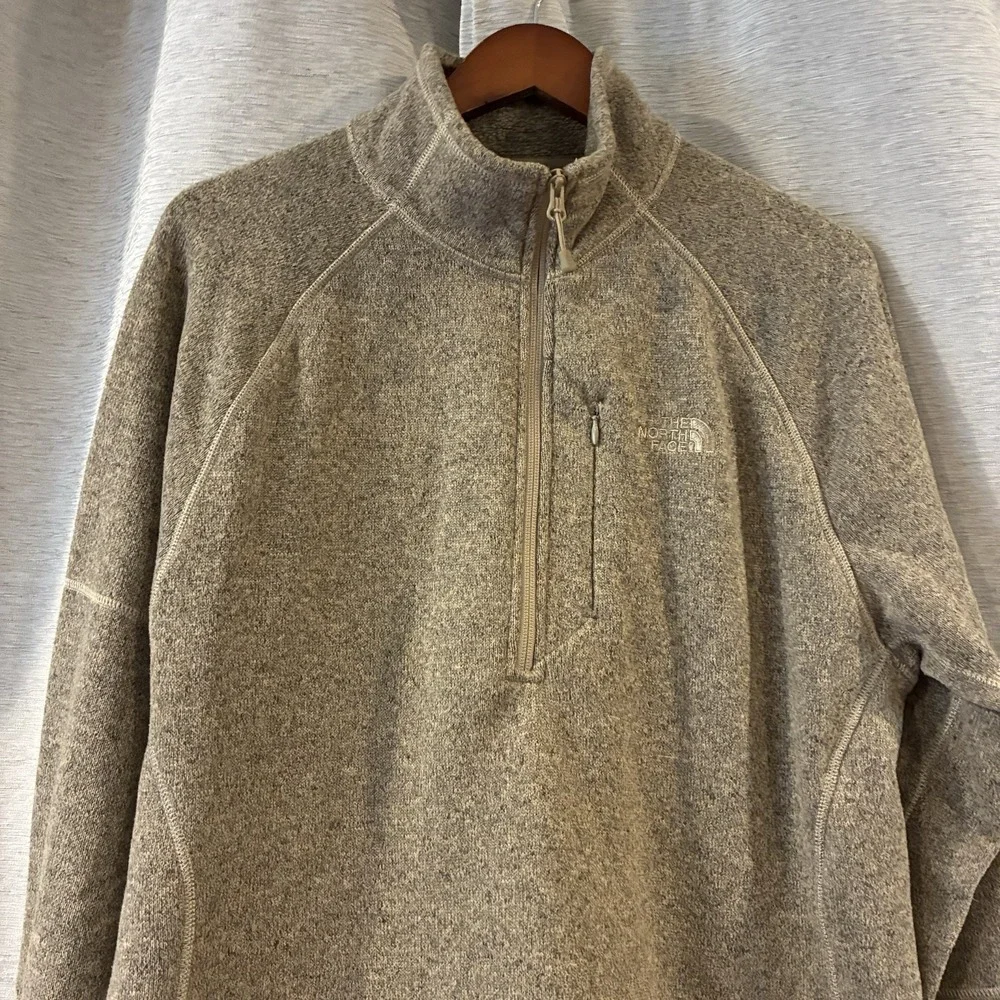 The North Face Pullover Mens Large Brown Quarter Zip Fleece Hiking Gorpcore